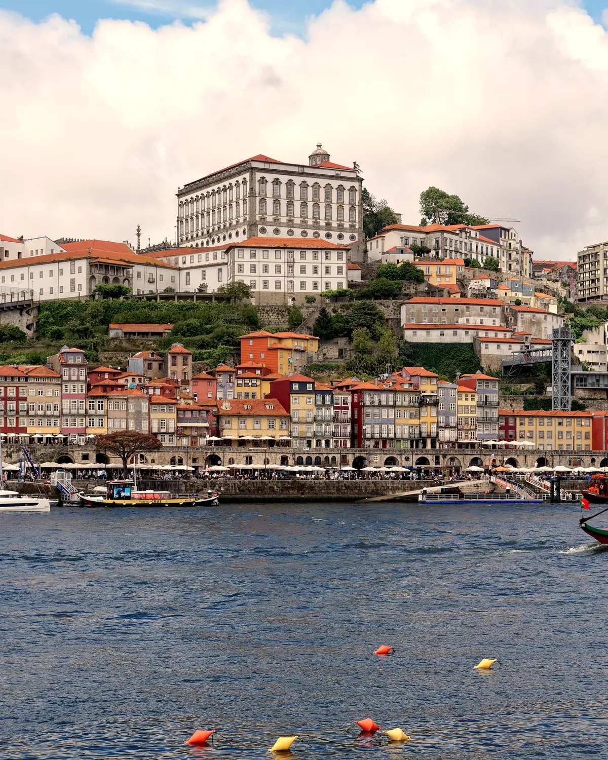 Porto old town and the cathedral from Cais de Gaia
