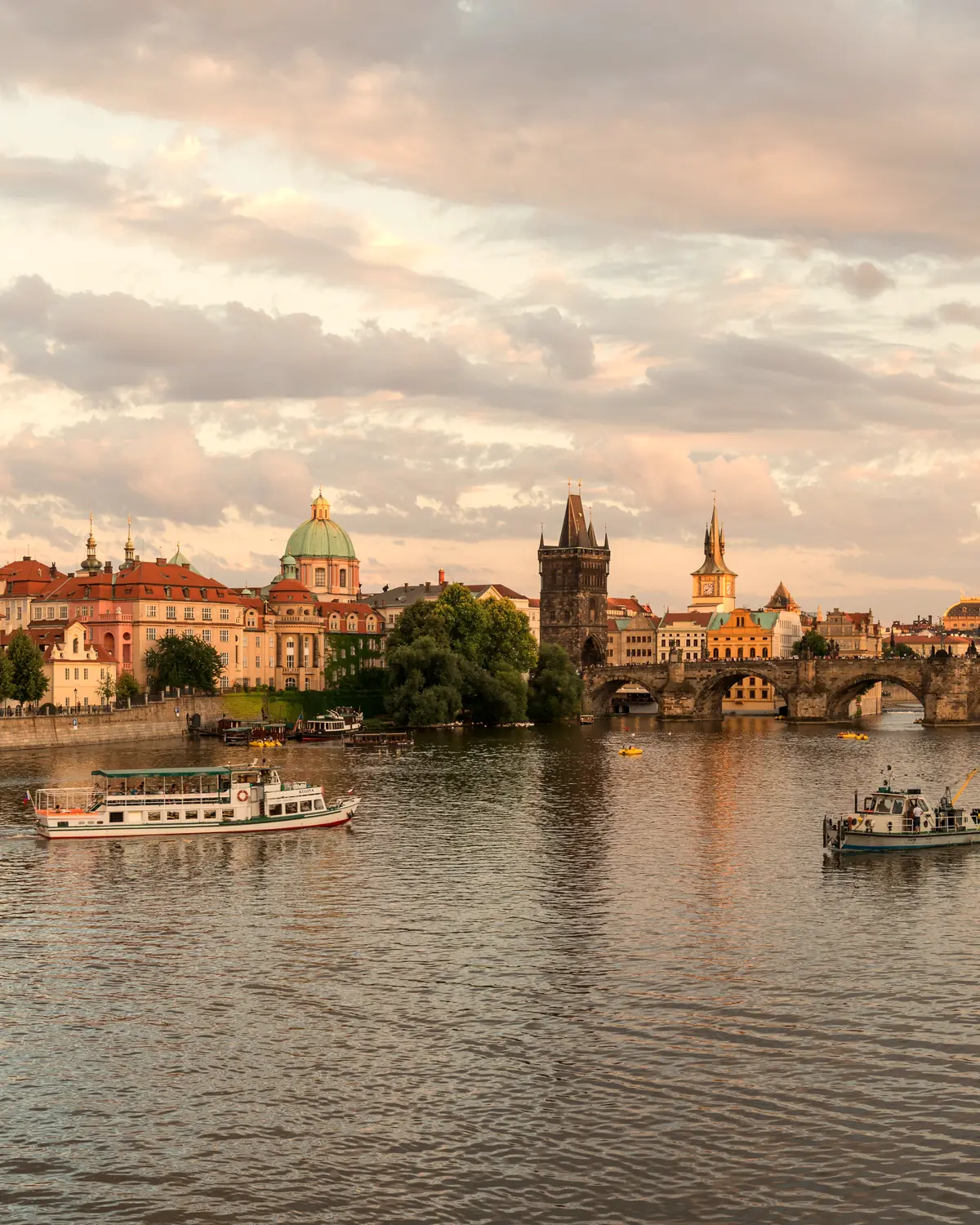 A north view of Charles Bridge from Mánesův most, Prague