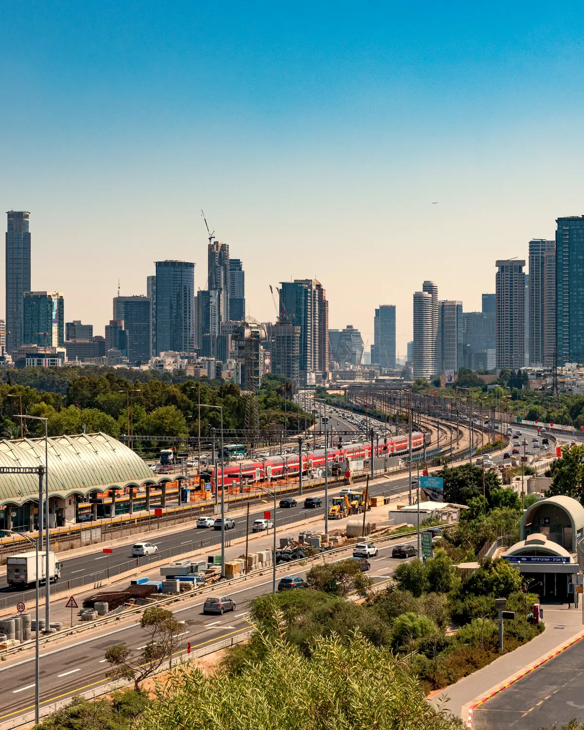 Tel Aviv skyline from the university promenade
