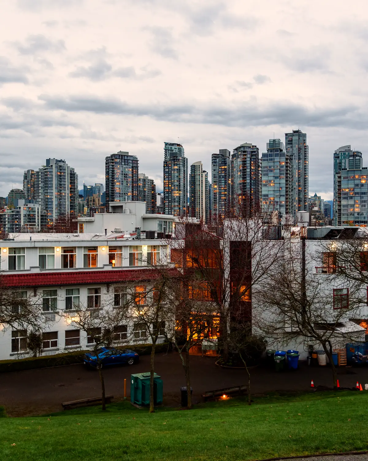 Vancouver Skyline from Ron Basford Park, Granville Island.